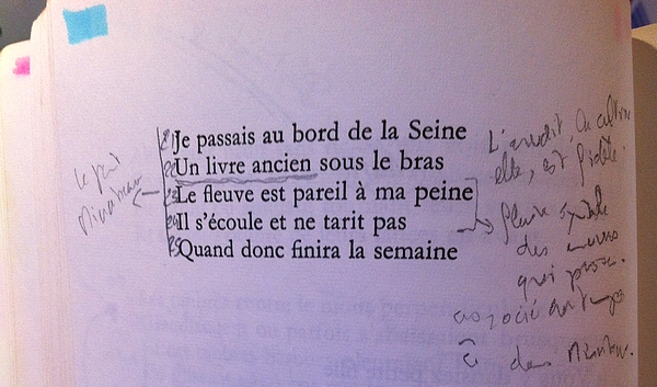 Ce que j'ai pu faire subir à mon éditions d'Alcools d’Apollinaire...