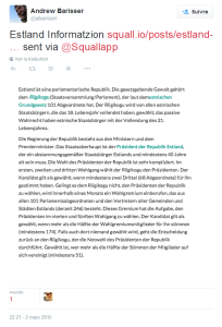 Une publication Twitter à partir de Squall.io