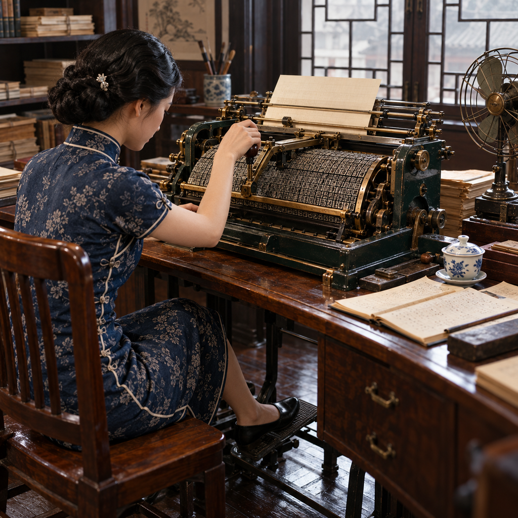 Atelier vintage de typographie chinoise